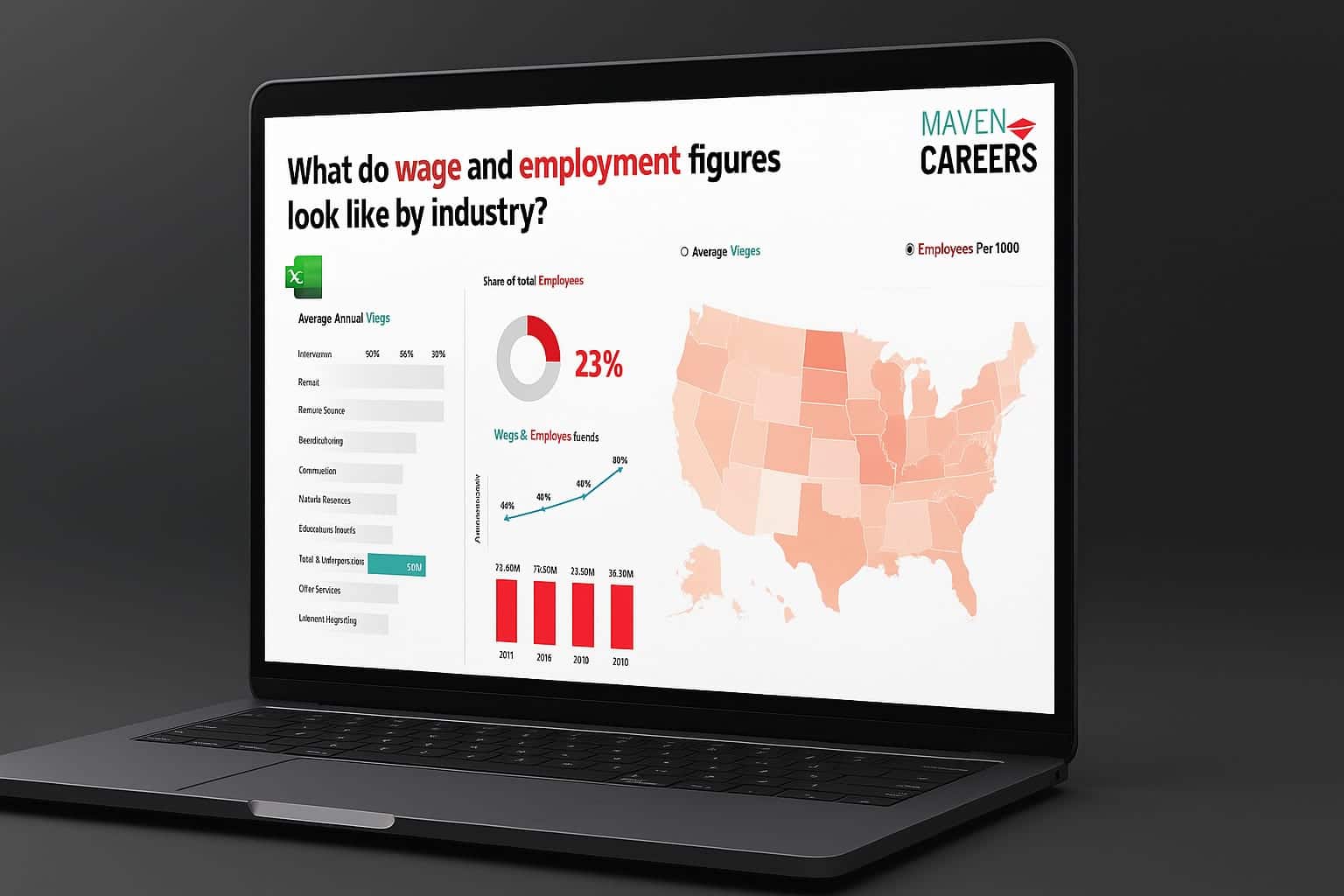 Maven Careers Workforce & Wage Analytics Dashboard in Excel