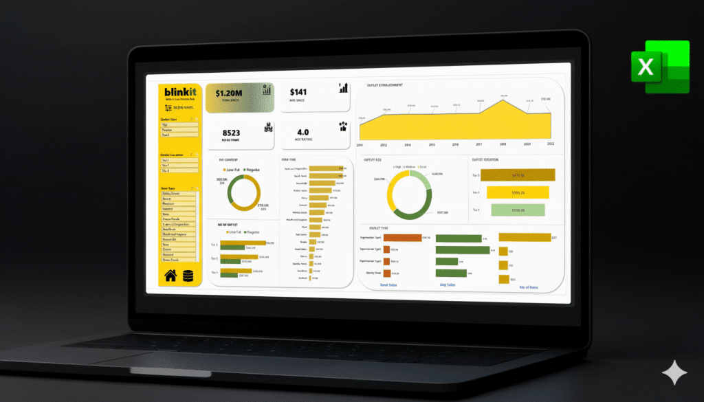 Blinkit sales analysis dashboard